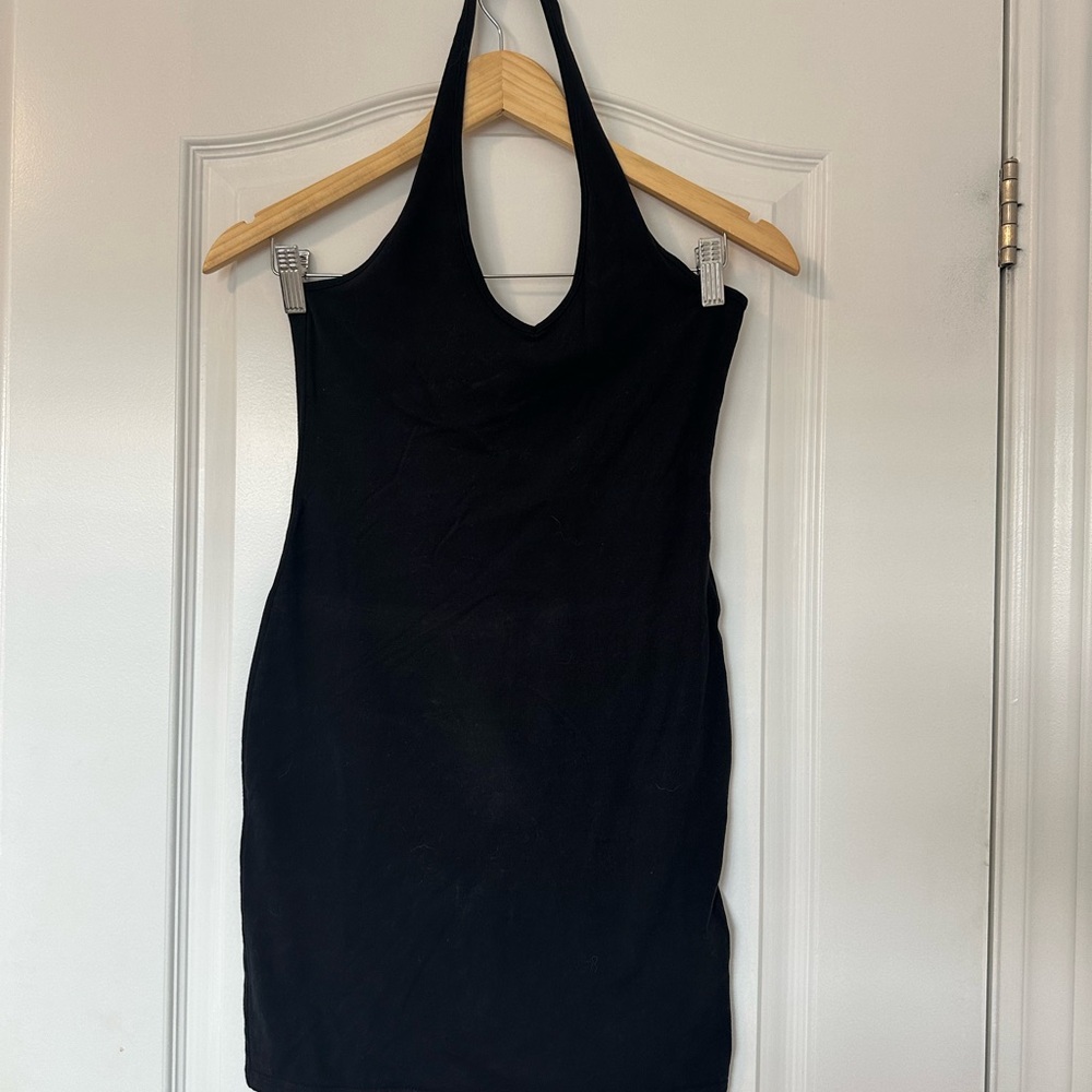 Black Halter Neck Mini Dress